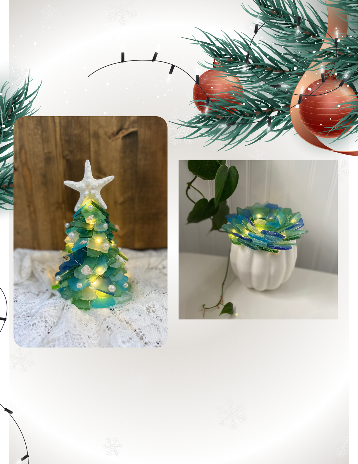 Sea Glass Christmas Tree OR Succulent Pumpkin Workshop . Friday November 7 . Beer Kind Brewing
