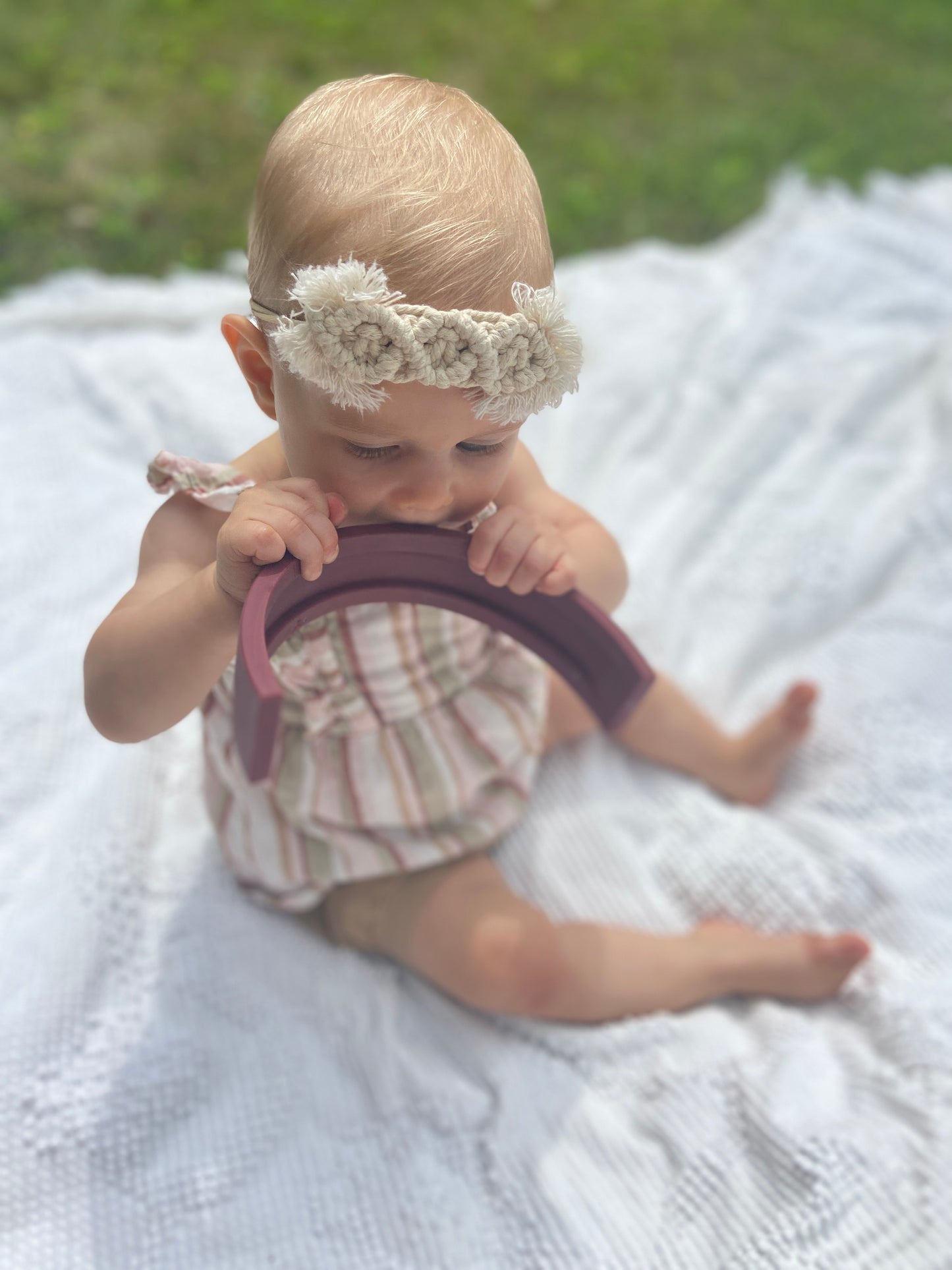Macrame Baby Headband Diamond Pattern