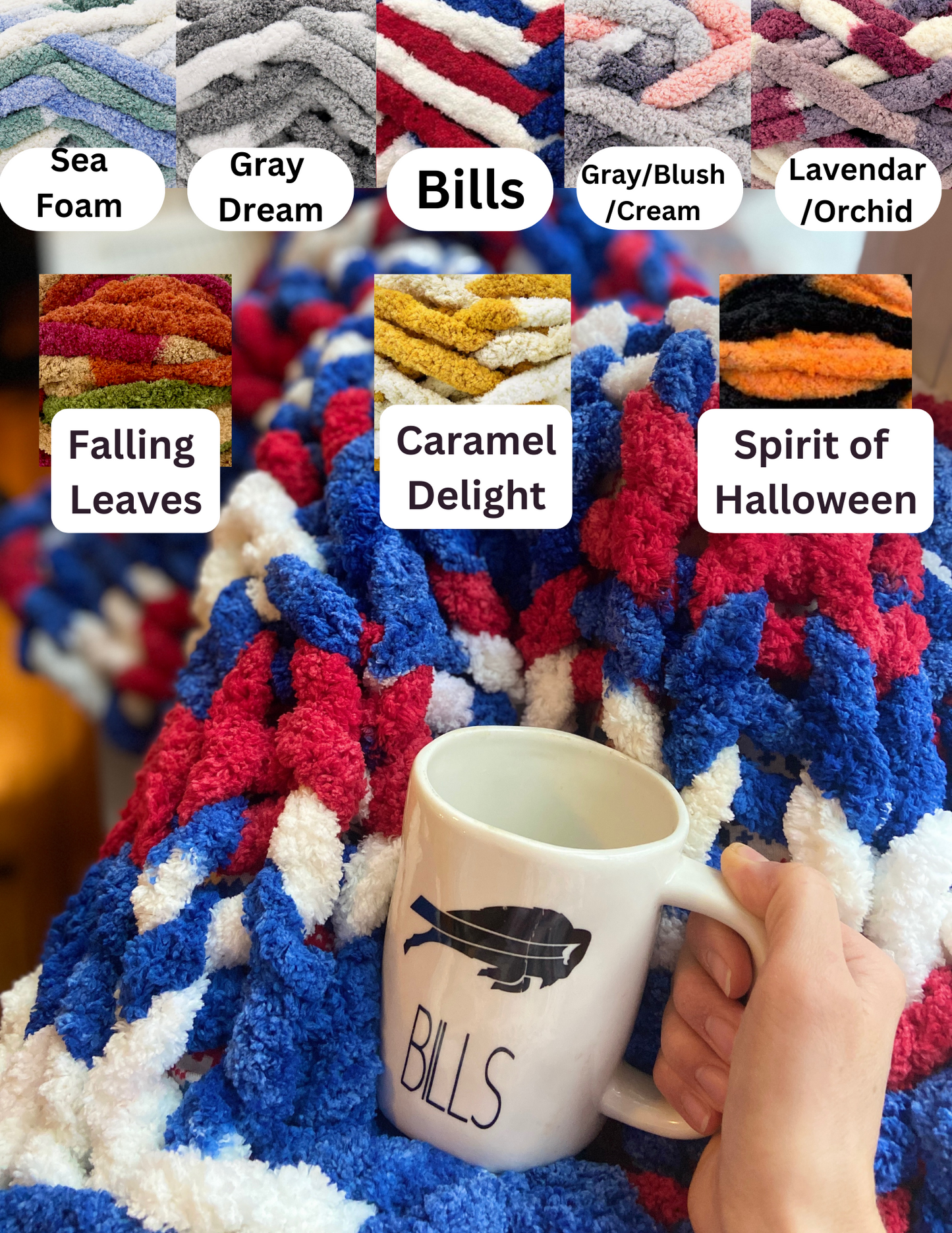 Chunky Knit Blanket Workshop . Tuesday October 22 . The Ridge West Seneca