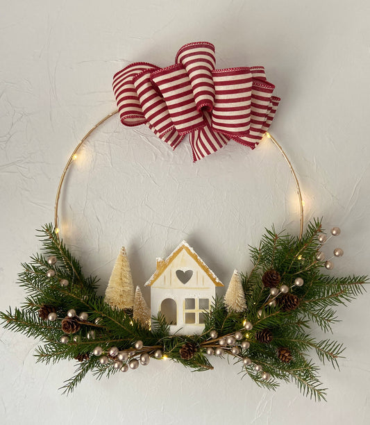 Holiday Bottle Brush Tree Hoop Wreath Workshop . Tuesday December 9 . Magic Bear Beer Cellar