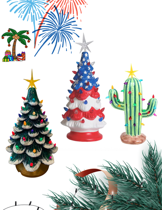 Ceramic "Light Up" 4th of July OR Christmas Tree Painting Workshop . Thursday July 2 . Nickel City BrewZ