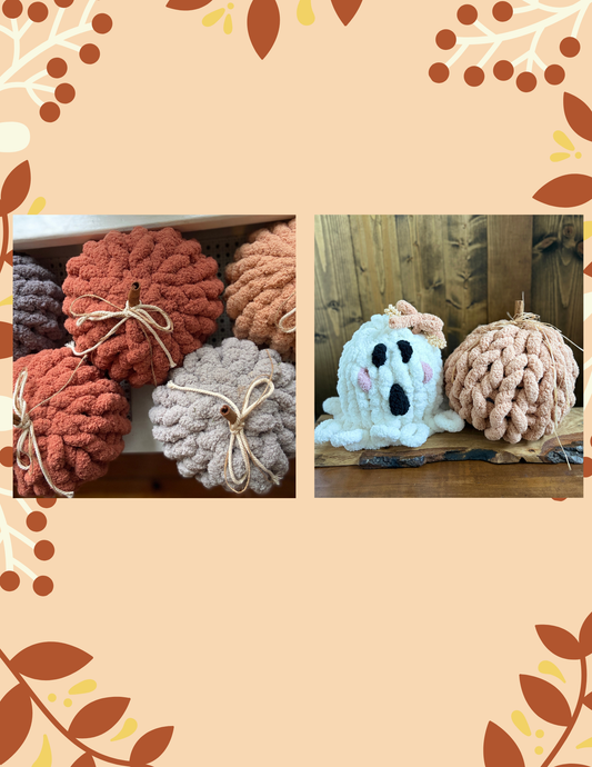 Chunky Knit Pumpkin/Ghost Workshop . Sunday October 25 . Windy Brew