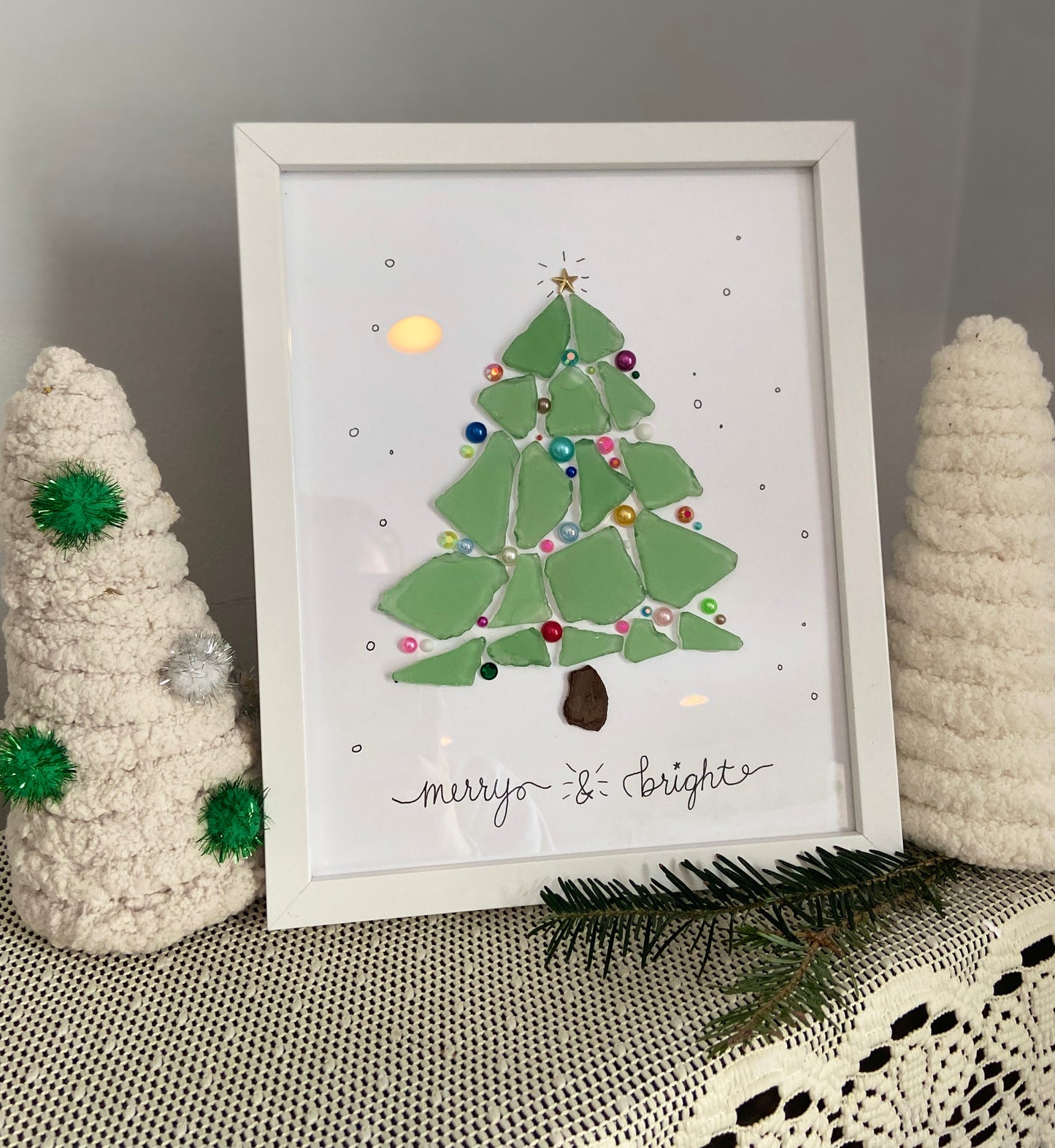 Holiday Sea Glass Art Workshop . Tuesday December 23 . First Line Brewing