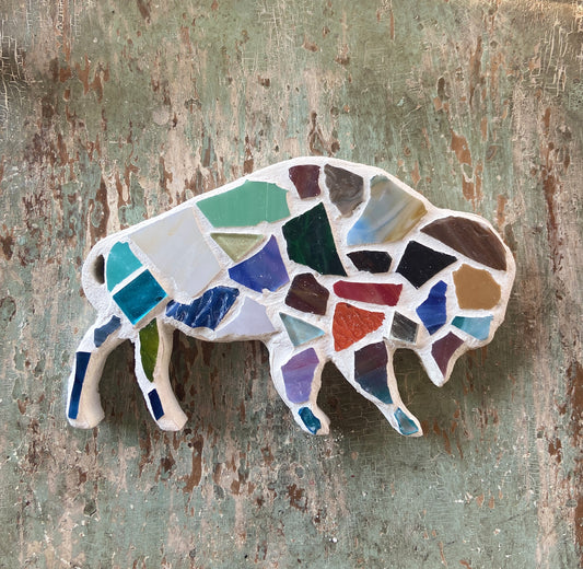 Mosaics Workshop: Buffalo Plaque . Tuesday April 30 . First Line Brewing