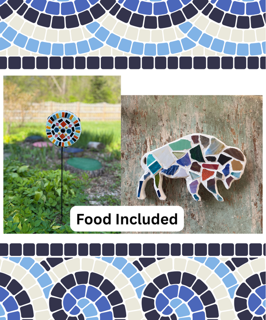 Mosaics Workshop: Flower Garden Stake or Buffalo Plaque Workshop . June 8 . Coyote Cafe Hamburg