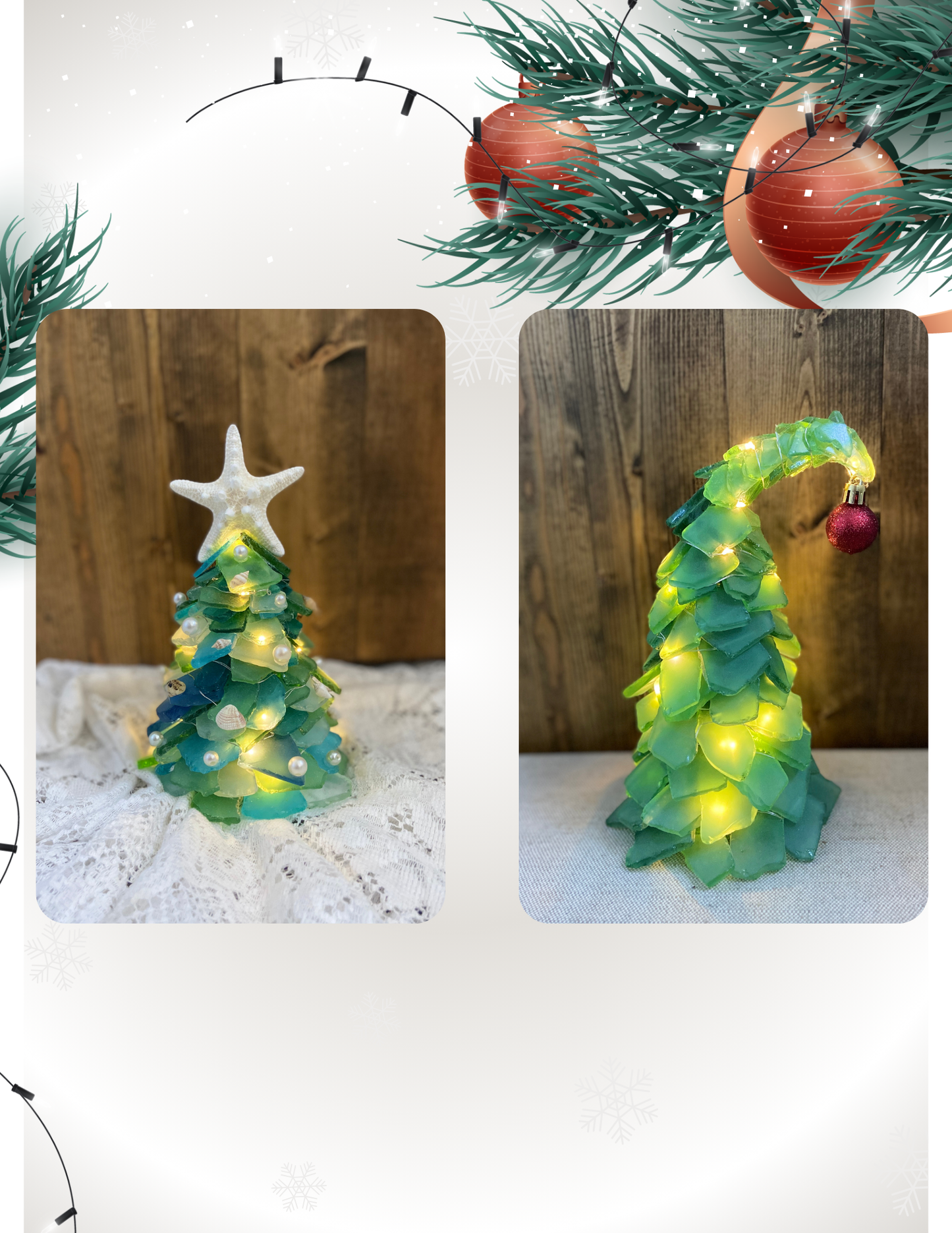 Sea Glass Christmas Tree Workshop: Beach Style OR "Mean Green" Whimsical Tree . Thursday December 11 . BriarBrothers Brewing Co.